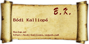 Bódi Kalliopé névjegykártya